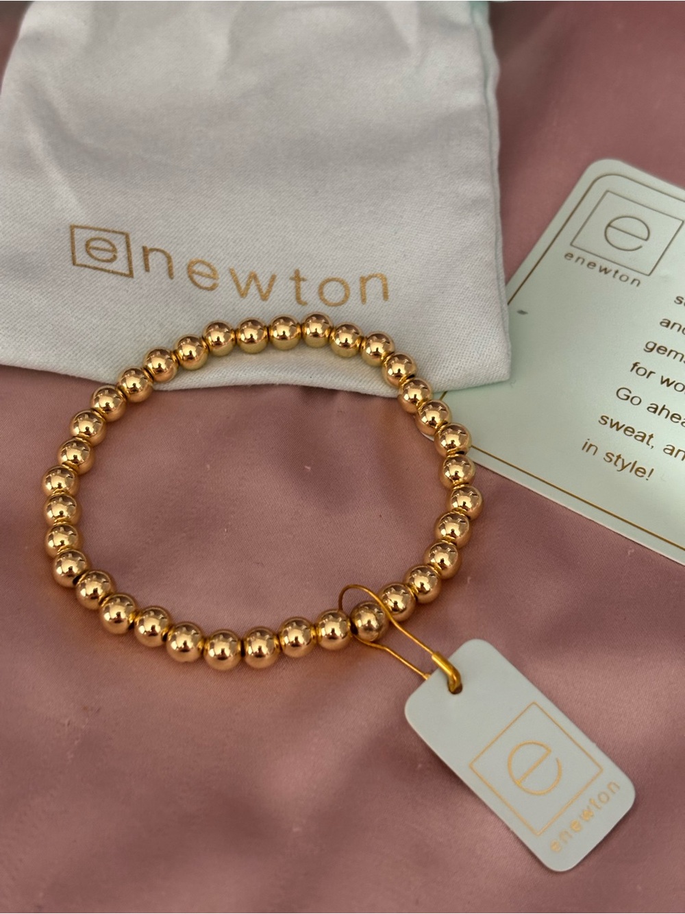 ENewton Large Gold Beaded Stretch Bracelet